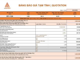 (suất nội bộ) 2pn giá tts 2,533 tỷ  thanh toán 60% nhận nhà ngay  có hàng chi tiết
