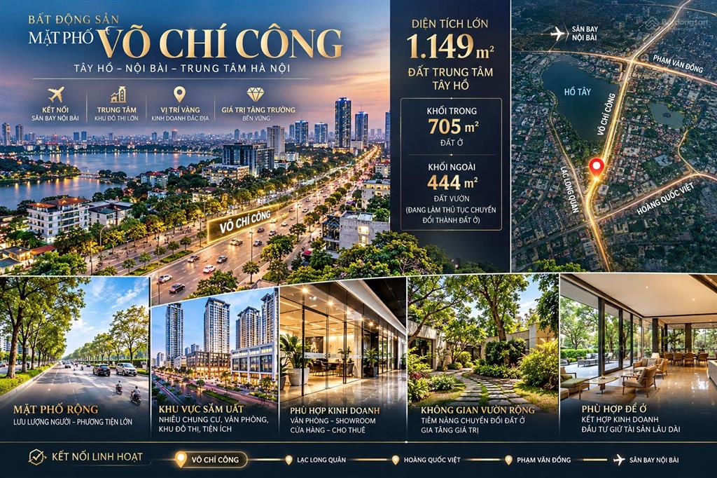 360 tỷ đại quỹ đất mặt phố võ chí công, tây hồ 1.149m mặt tiền 41m
