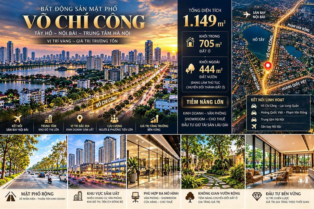 360 tỷ đại quỹ đất mặt phố võ chí công, tây hồ 1.149m mặt tiền 41m