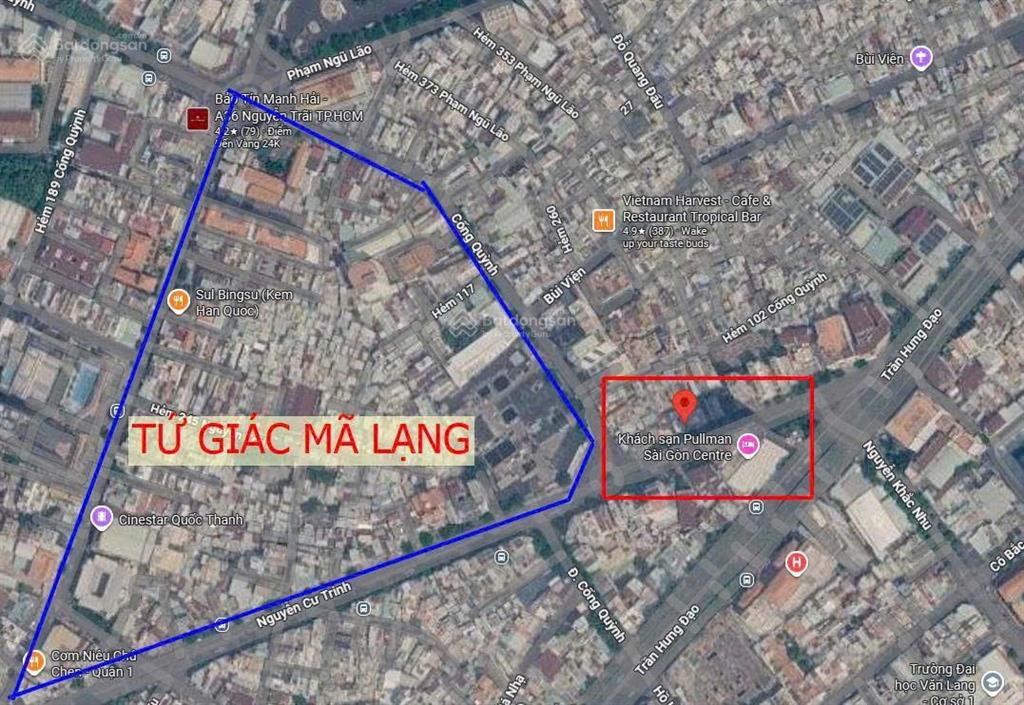 Mặt tiền nguyễn cư trinh, bến thành, quận 1  ngay dự án tứ giác mã lạng, dt 8m x 16m  125m2 85 tỷ