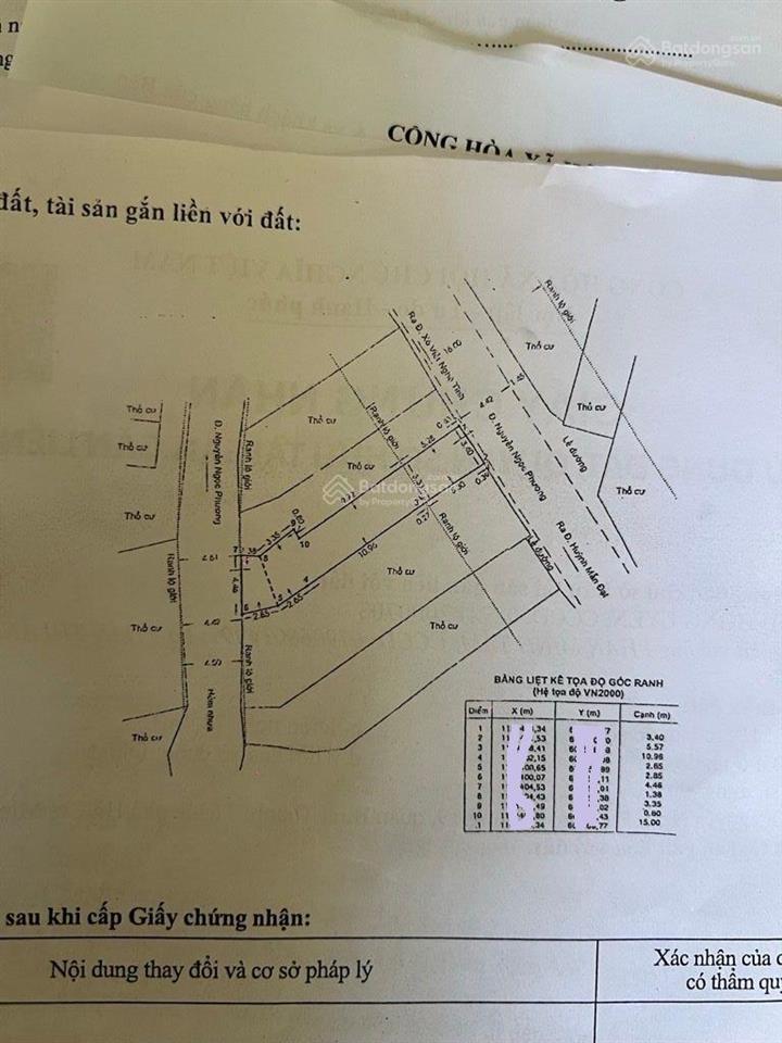 Bán nhà mặt tiền đường nguyễn ngọc phương