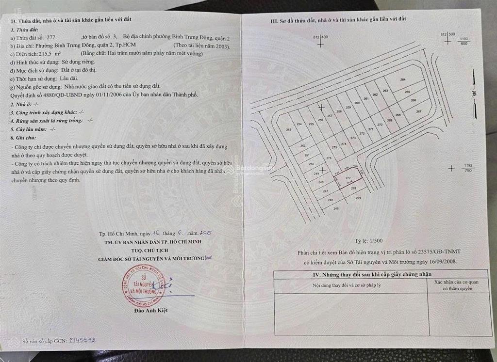 Bán lô b25  dự án đông thủ thiêm  p. bình trưng đông  bán 98tr/m2