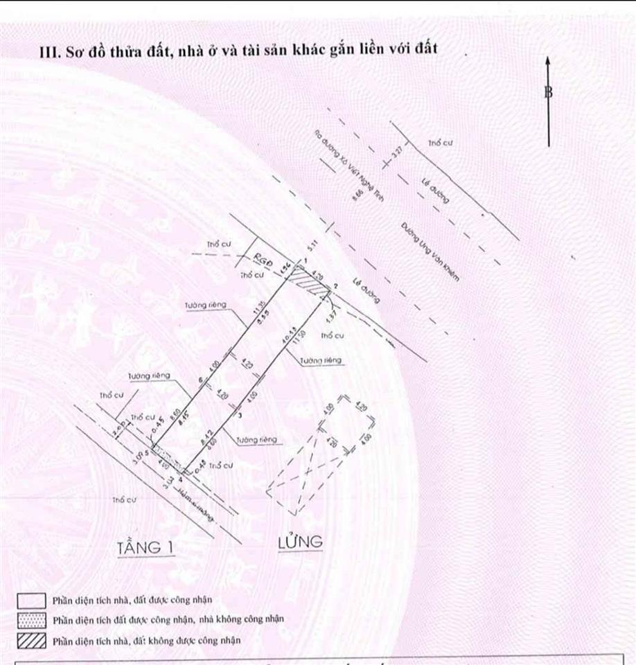 Nhà  mặt tiền đường ung văn khiêm  93m  bán 24.6 tỷ