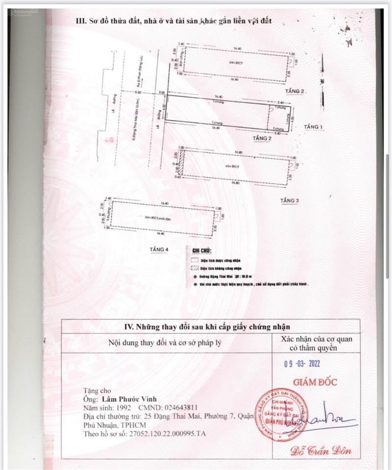 Chủ cần bán nhà mặt tiền đường đặng thai mai phường 7 quận phú nhuận