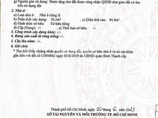 Cô liên chuyển chỗ ở cần bán gấp nhà võ duy ninh  bình thạnh. giá 2tỏi9/30m2 còn thương lượng.
