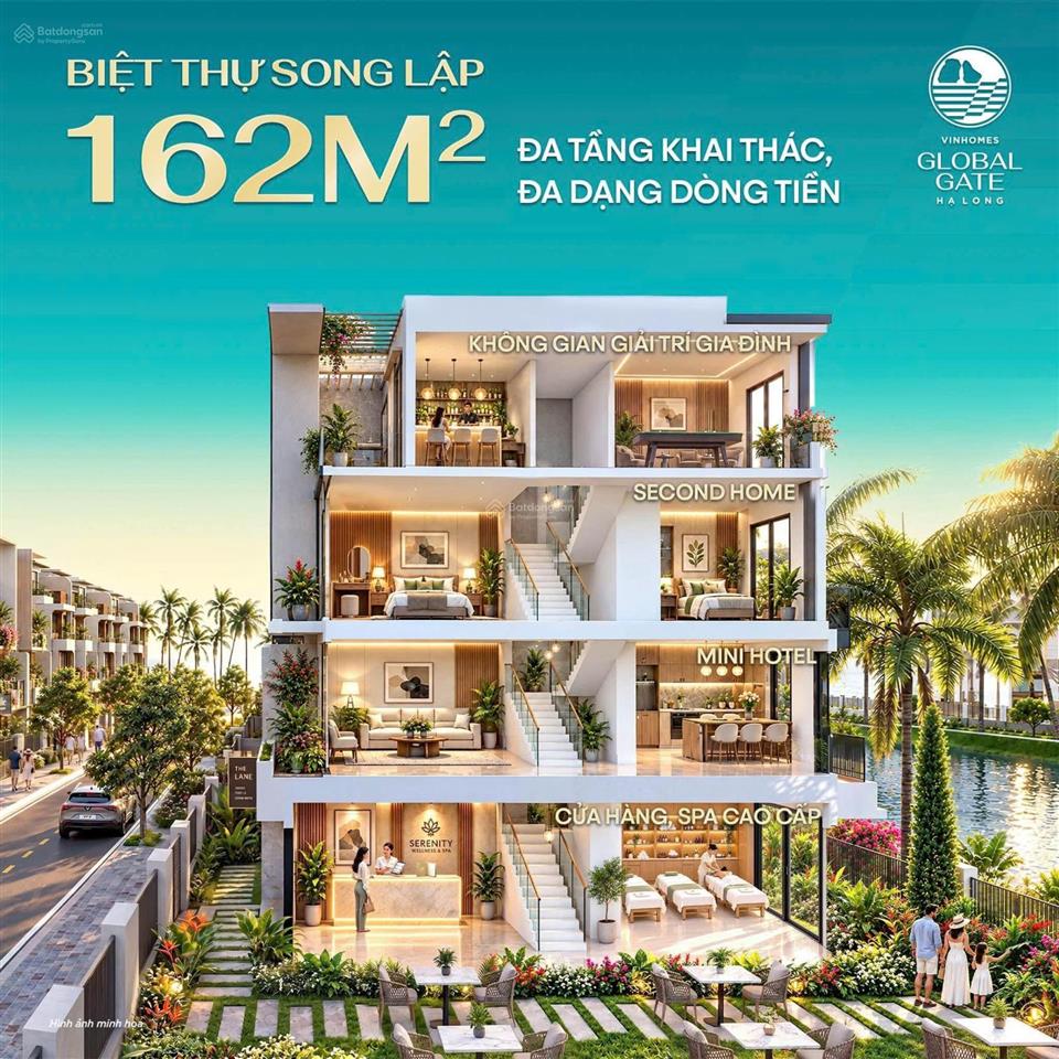 Biệt thự song lập 162m2, ~ 380m2 sử dụng quỹ áp voucher chỉ còn 11.8 tỷ