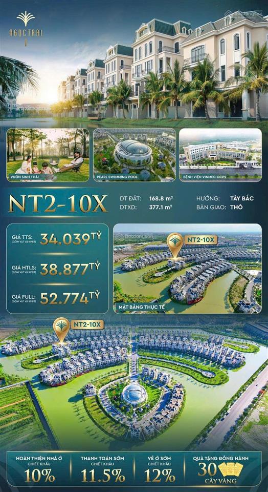 Giá trực tiếp cđt căn song lập vip cuối cùng. khu compound duy nhất hưởng trọn tiện ích của vin2