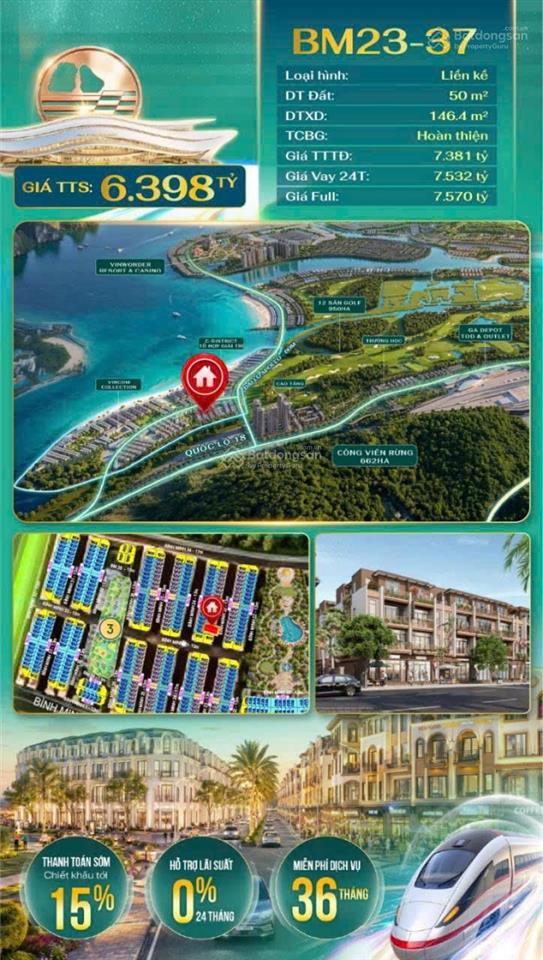 Giá chính thức từ chủ đầu tư căn hoàn thiện tại vịnh bình minh. dt 50m mặt tiền 5m. giá chỉ 6,3 tỷ