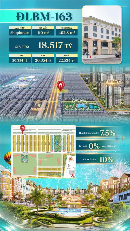 Bán shophouse mặt đường 52m tại vinhomes ocean park 3, sau trừ chính sách voucher 30% giá chỉ 13 tỷ