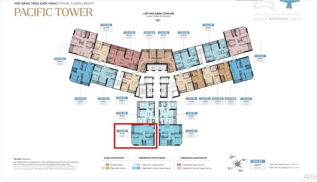 Căn góc 2pn tại tòa y5 dự án imperia cổ loa 72m2, view trực diện hồ trung tâm và cầu tứ liên