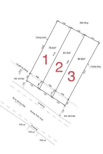 Đất đẹp full thổ cư mặt tiền đường thạnh lộc 50, quận 12 (phường an phú đông mới). giá từ 2tỷ880