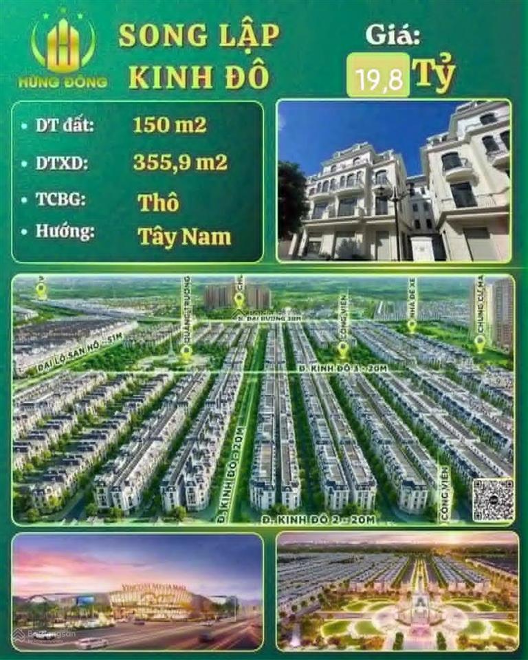 Chỉ 14 tỷ sở hữu ngay biệt thự song lập kinh đô vin 2 diện tích 150m