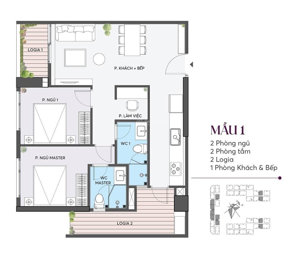 Chung cư the wisteria, cạnh mỹ đình 6,5 tỷ, 83m2.