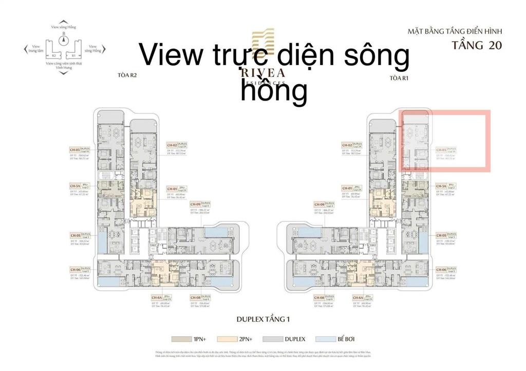 Duplex rivea 4pn view sông hồng  ck lên đến 24%  chỉ từ 7 tỷtặng ngay căn hộ ở phú quốc
