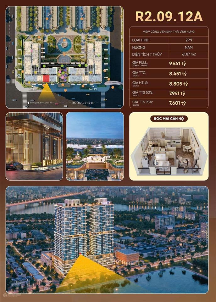 Chính chủ bán căn 2pn view hồ giá 7,2 tỷ dự án rivea hoàng mai ký trực tiếp chủ đầu tư
