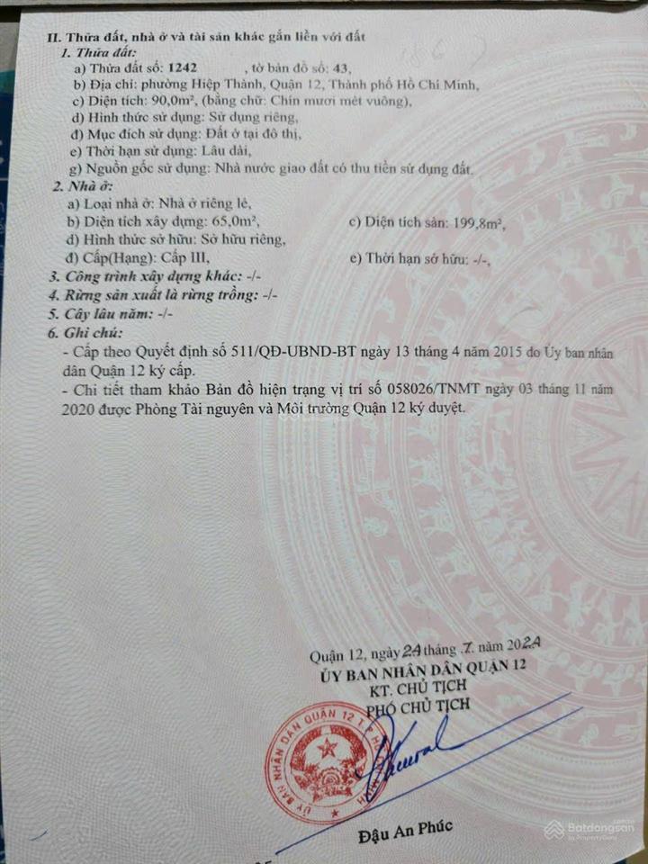 Chính chủ cần bán nhà phố mặt tiền đường nguyễn thị búp phường tân thới hiệp tphcm  0988 868 ***