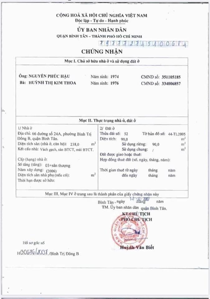 Bán nhà chính chủ, mt kinh doanh khu tên lửa, đường số 24a, 4.5 x 20m, 3.5 tấm, 13.5 tỷ