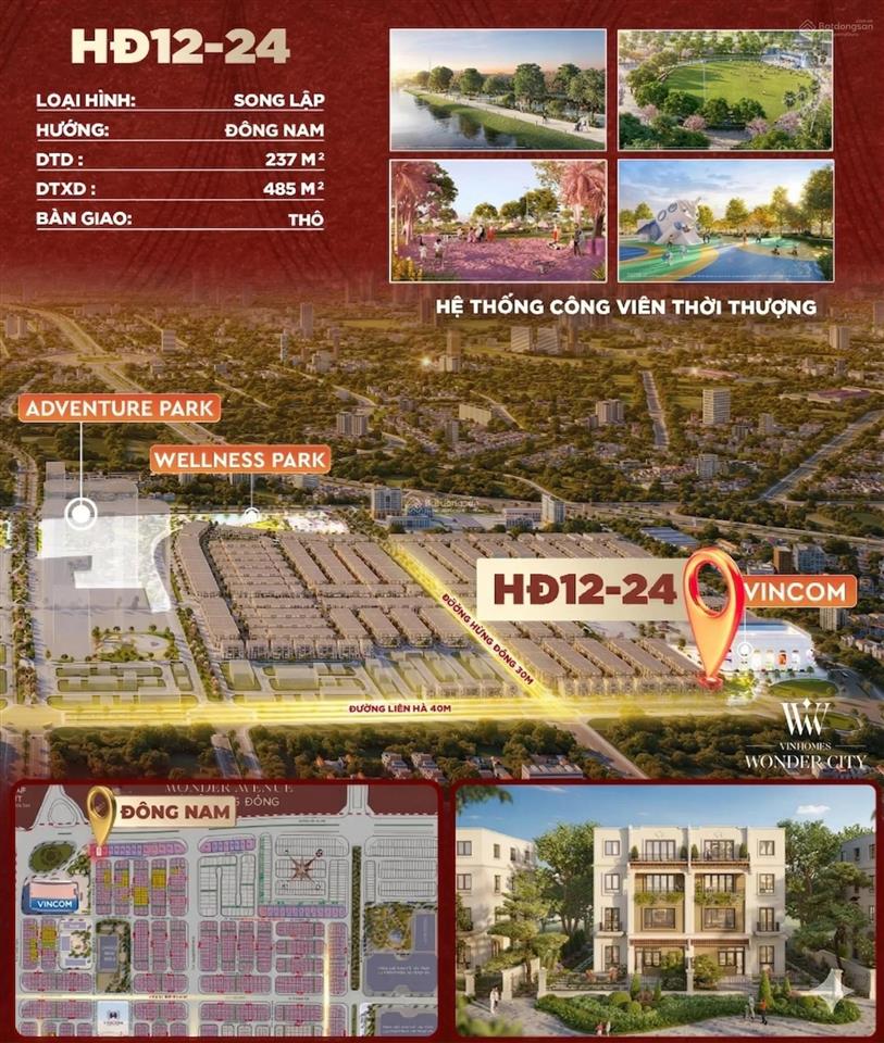 Căn biệt thự tặng thêm sân vườn  ngay cửa vincom wonder city đan phượng