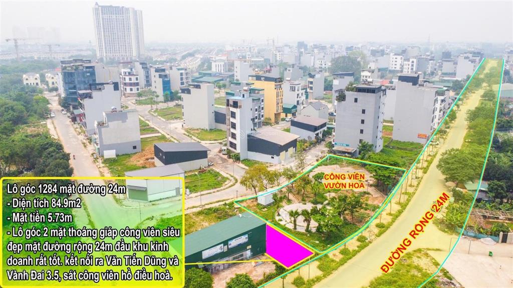 Nhà tôi chính chủ cần bán nhanh lô góc công viên s 85m2 mặt đường kinh doanh