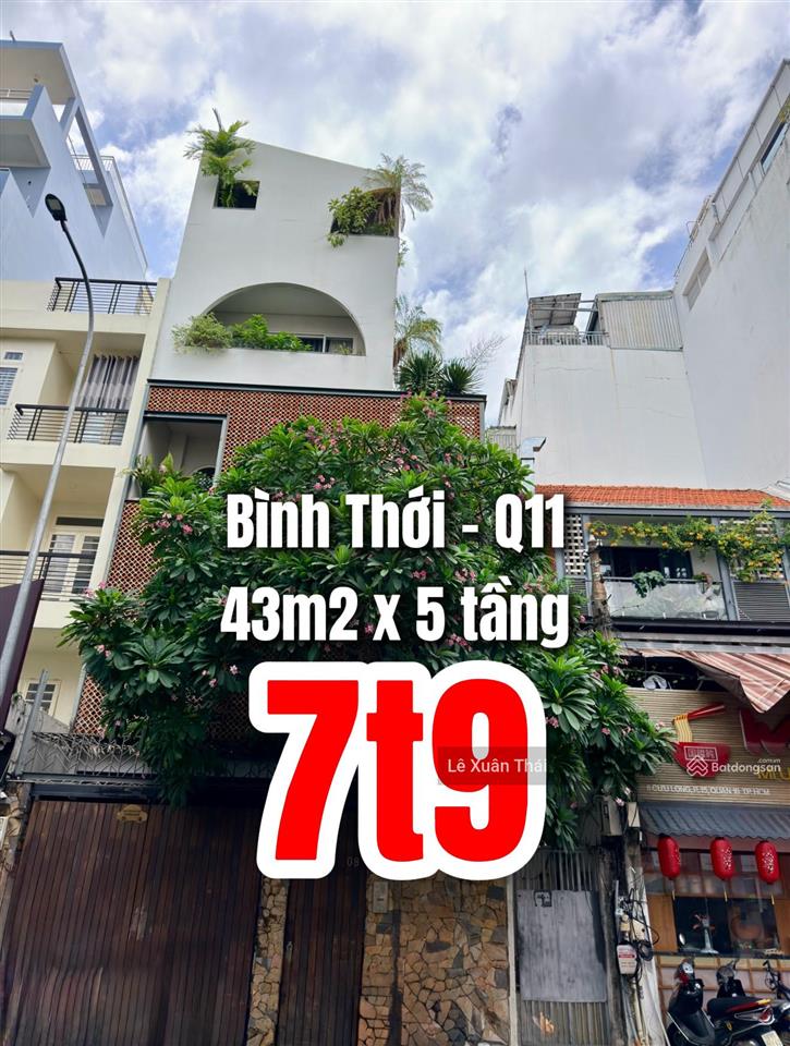 Chủ chuyển nơi công tác cần bán nhà bình thới, q11 43m2 hẻm 6m ô tô vào nhà đẹp. 7,9 tỷ
