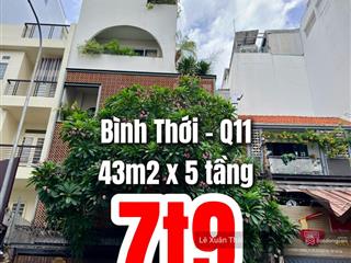 Chủ chuyển nơi công tác cần bán nhà bình thới q11 43m hẻm 6m ô tô vào nhà đẹp. 7t9