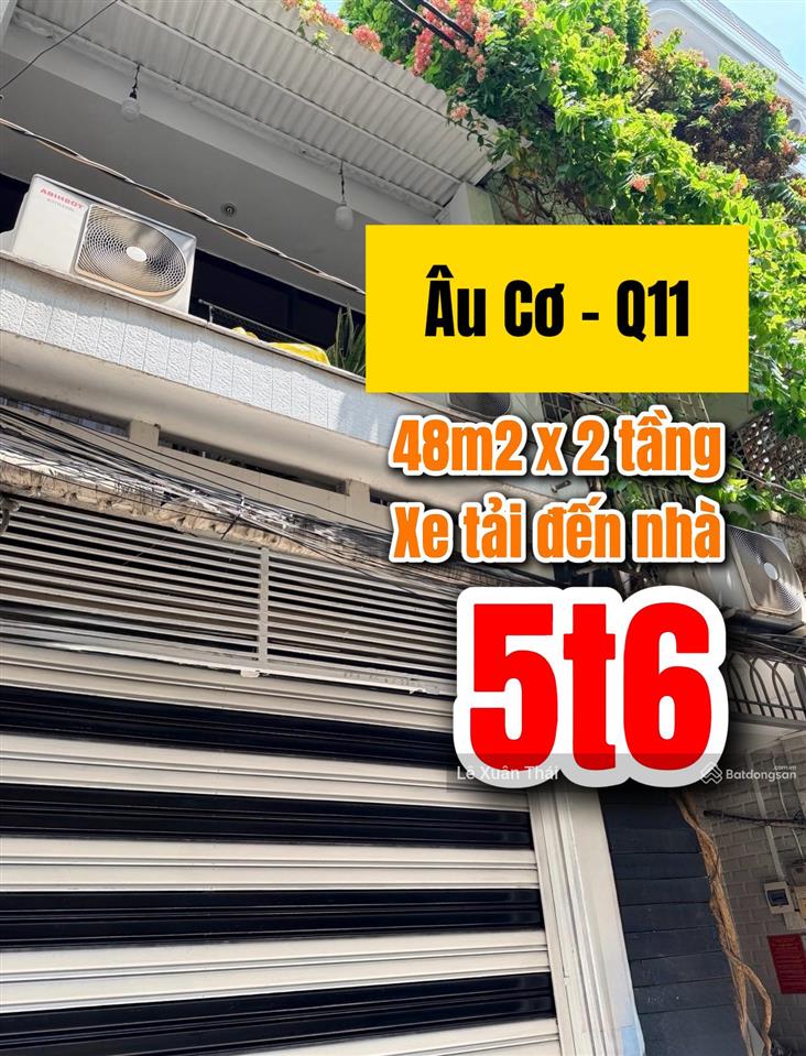 Đổi mt mở nhà thuốc, cần bán nhà âu cơ  q11 48m2 hẻm xe hơi. giá 5tỷ6  gần vx lê đại hành