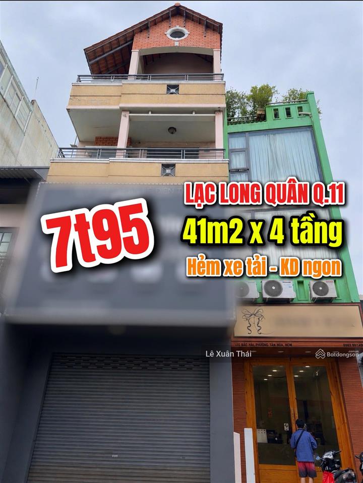 Chuyển công tác cần bán nhà 41m x 4 tầng, giá 7t9, hẻm xe tải lạc long quân q11. tặng full nội thất