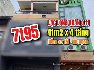 Chuyển công tác cần bán nhà 41m x 4 tầng, giá 7t9, hẻm xe tải lạc long quân q11. tặng full nội thất
