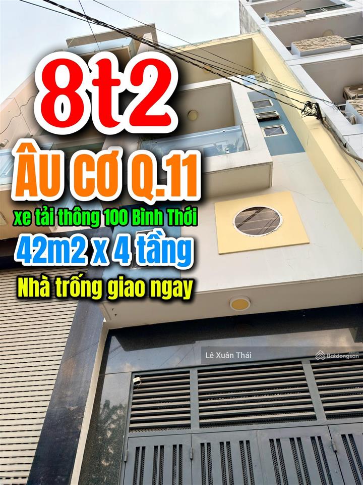Cần bán nhà âu cơ q11, 42m x 4 tầng, giá 8t2, hẻm xe tải thông. nhà đẹp ở ngay không sửa