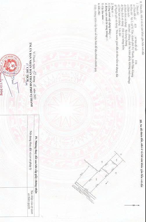 Đất mt 19/8 xã vị tân  ngang 15 mét x 70 mét có 300 thổ cư 2 tỷ