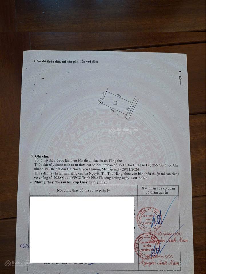 Bán đất chúc lý, phường chương mỹ, hà nội