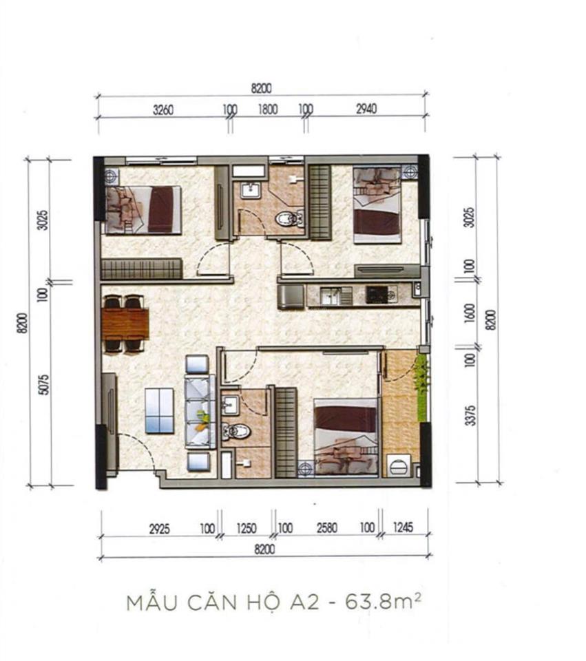 Cc cần bán căn chung cư ct3  tầng 12  63,1m2  2,5 tỷ (40 triệu/m2)