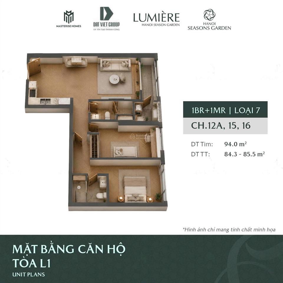Masteri hanoi seasons cần bán gấp căn 2pn dt 83m2 tầng trung giá rẻ nhất 11,149 tỷ  0975 344 ***