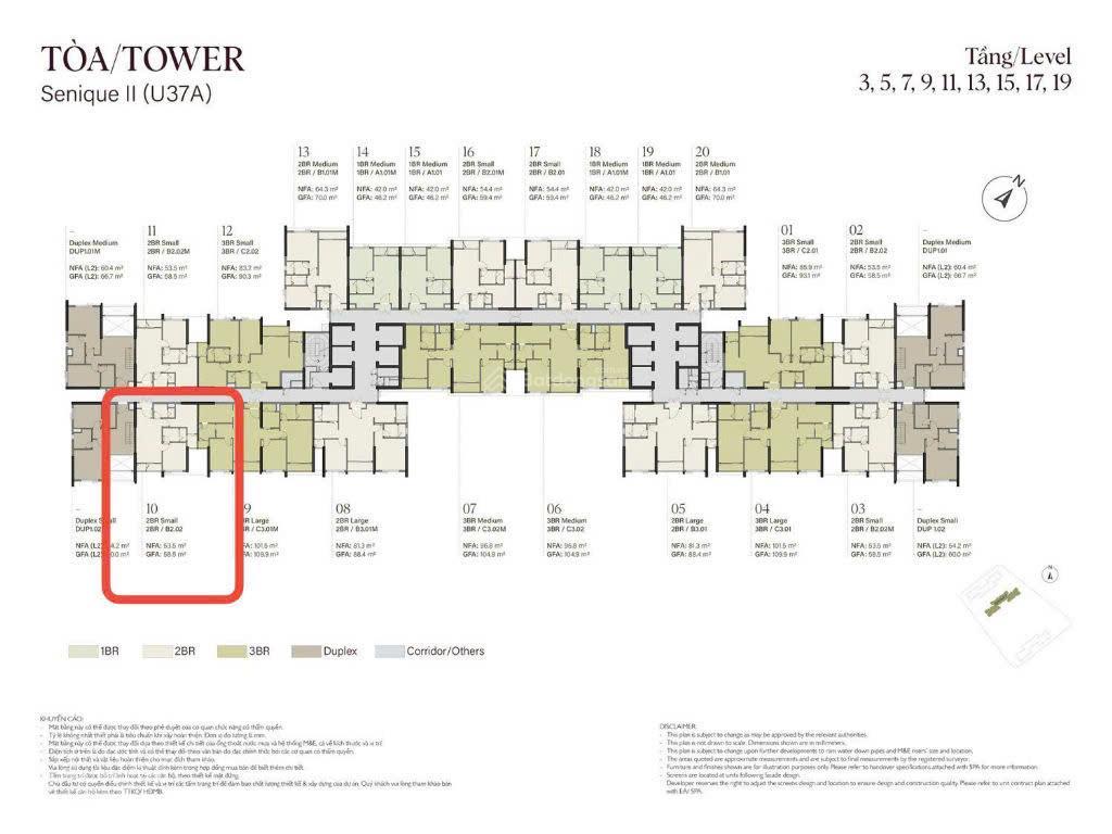 Chính chủ cắt lỗ 2pn the senique đông nam tòa s2 55m2 thông thủy, giá 3.72 tỷ.  0975 344 ***