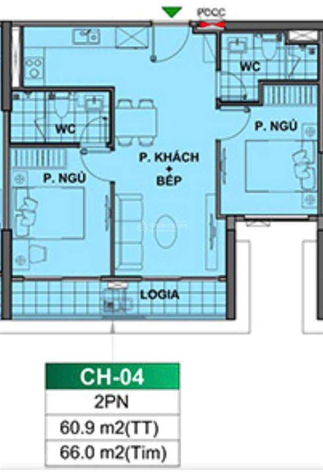 Siêu phẩm beverly 2pn2wc 61m2 thiết kế giấu bếp  2 ban công view thác nước chỉ 3.9 tỷ