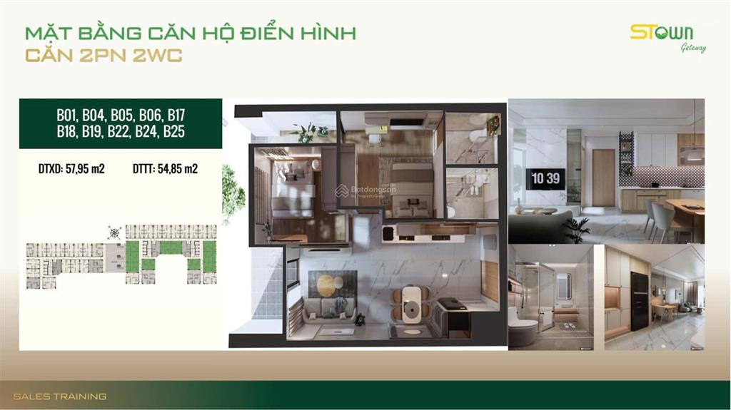 Stown gateway hàng trực tiếp chủ đầu tư  2 tỷ căn hộ 2 phòng ngủ