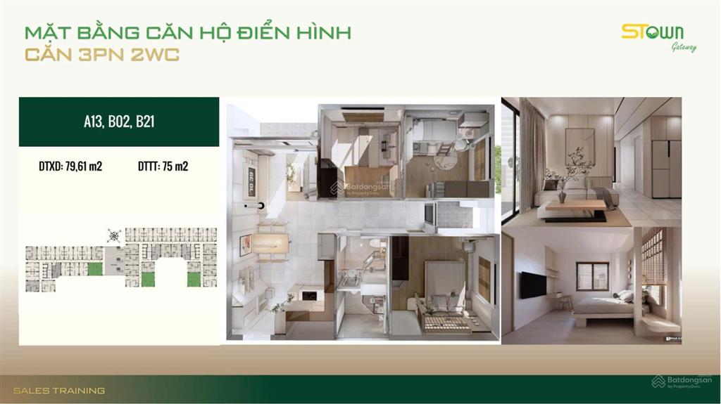 Stown gateway hàng trực tiếp chủ đầu tư  2 tỷ căn hộ 2 phòng ngủ
