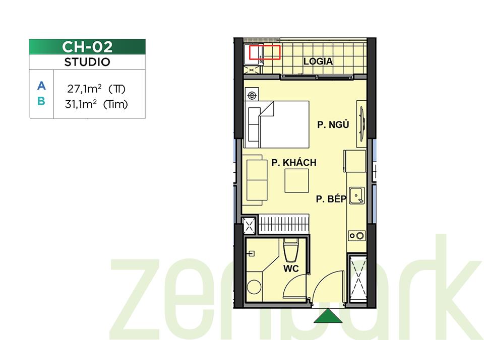 Bán cc the zenpark, 2,2 tỷ, 27m2, pháp lý đầy đủ, hàng hot