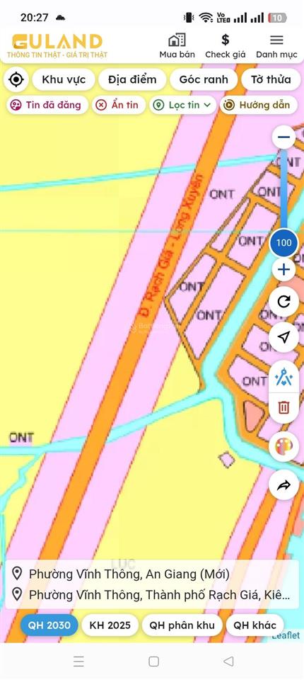 Bán đất 717m2 thổ cư 100m2, dự án đường rạch giá long xuyên mặt tiền 10m, phía sau lộ đường đá 5m