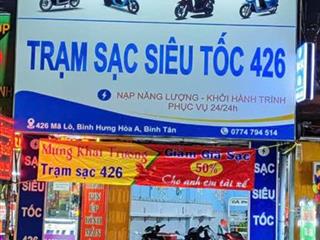 SANG GẤP TRẠM SẠC XE ĐIỆN & NGHỈ NGƠI TÀI XẾ – MẶT TIỀN MÃ LÒ, BÌNH TÂN Địa chỉ: 426 Mã
