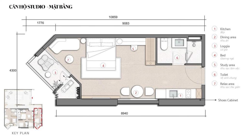 Chủ nhà lo việc cắt lỗ studio sky m giá 1,429 tỷ thanh toán tiến độ