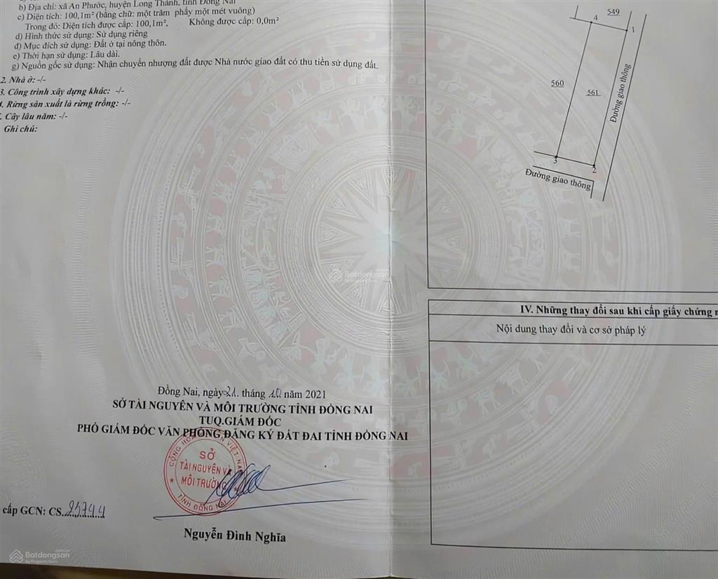 Bán đất nền cách sân bay quốc tế long thành 5km  giá 12 triệu/m²  100m² full thổ cư  sổ sẵn