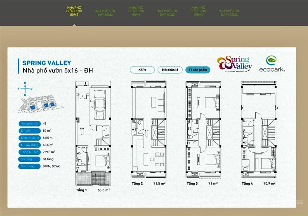 Bán gấp liền kề thung lũng mùa xuân ecopark
