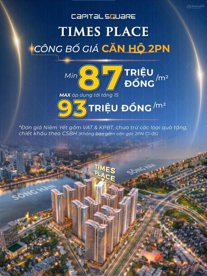 Hàng ngoại giao độc quyền từ cđt căn 2pn 72m2 chỉ 5,082 tỷ là sở hữu tầm view sông hàn