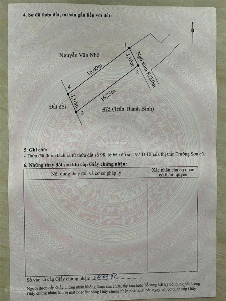 Bán cắt lỗ lô đất tại thị trấn trường sơn, giá rẻ cho các nhà đầu tư thông thái.