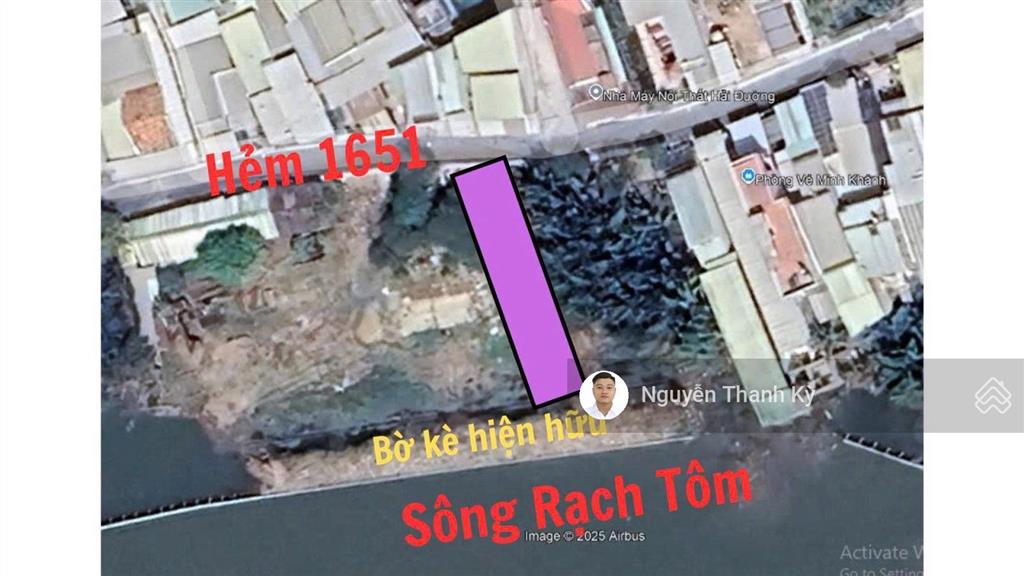 Đất view sông nhà bè 270m²  có thổ  giá 6,7 tỷ  mt hẻm chính 1651 lê văn lương, thông 855