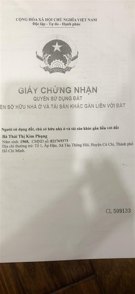 Bán 2.800 m2 đất có 600m2 thổ cư ở xã phước hiệp cù chi