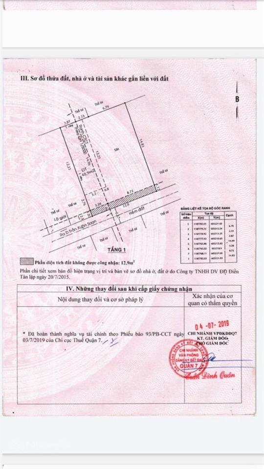Kẹt tiền chủ bán gấp nhà q7 khu vip himlam 12x16m, vuông vức chỉ 12,5 tỷ tl