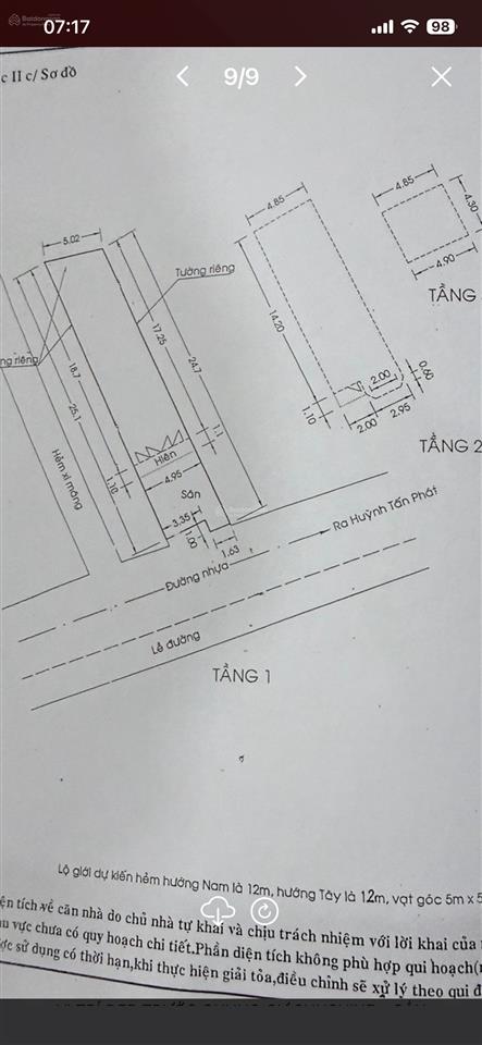 Nhà q7 vị trí đẹp đối diện chung cư sunshine hẻm xe tải tránh kinh doanh sầm uất  5x25m  12tỷ