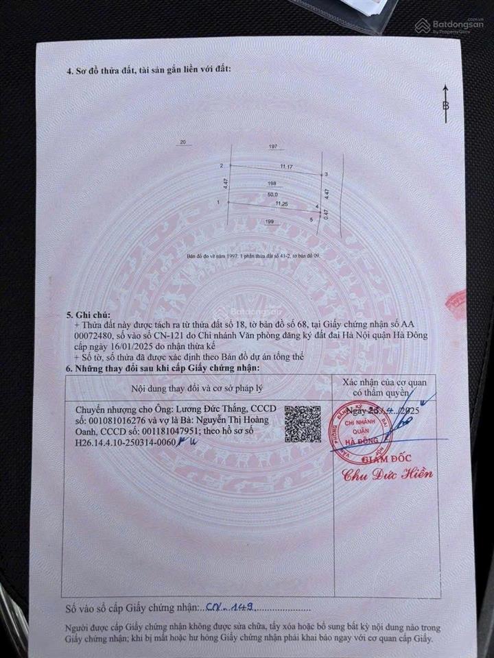 Bán lô đất 50 m tổ 14 đồng mai phường yên nghĩa đường thông oto.gần dv đồng mai